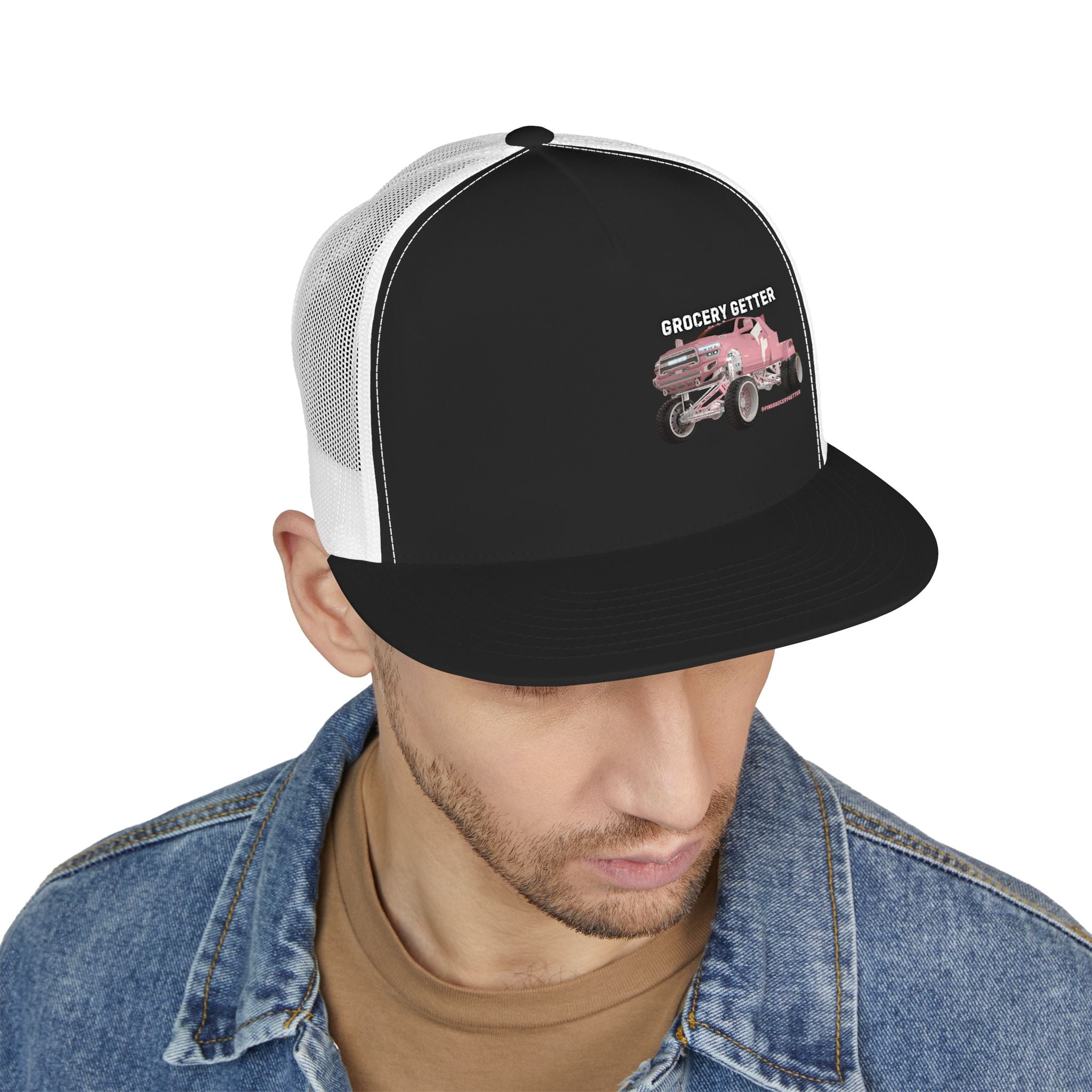 The Grocery Getter White Mesh Trucker Snapback